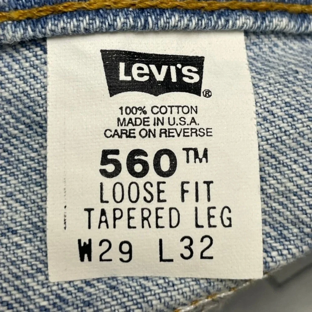 Levis 560 Red Tab Jeans Womens‎ 29x32 Light Wash Vintage 90s Loose Tapered USA